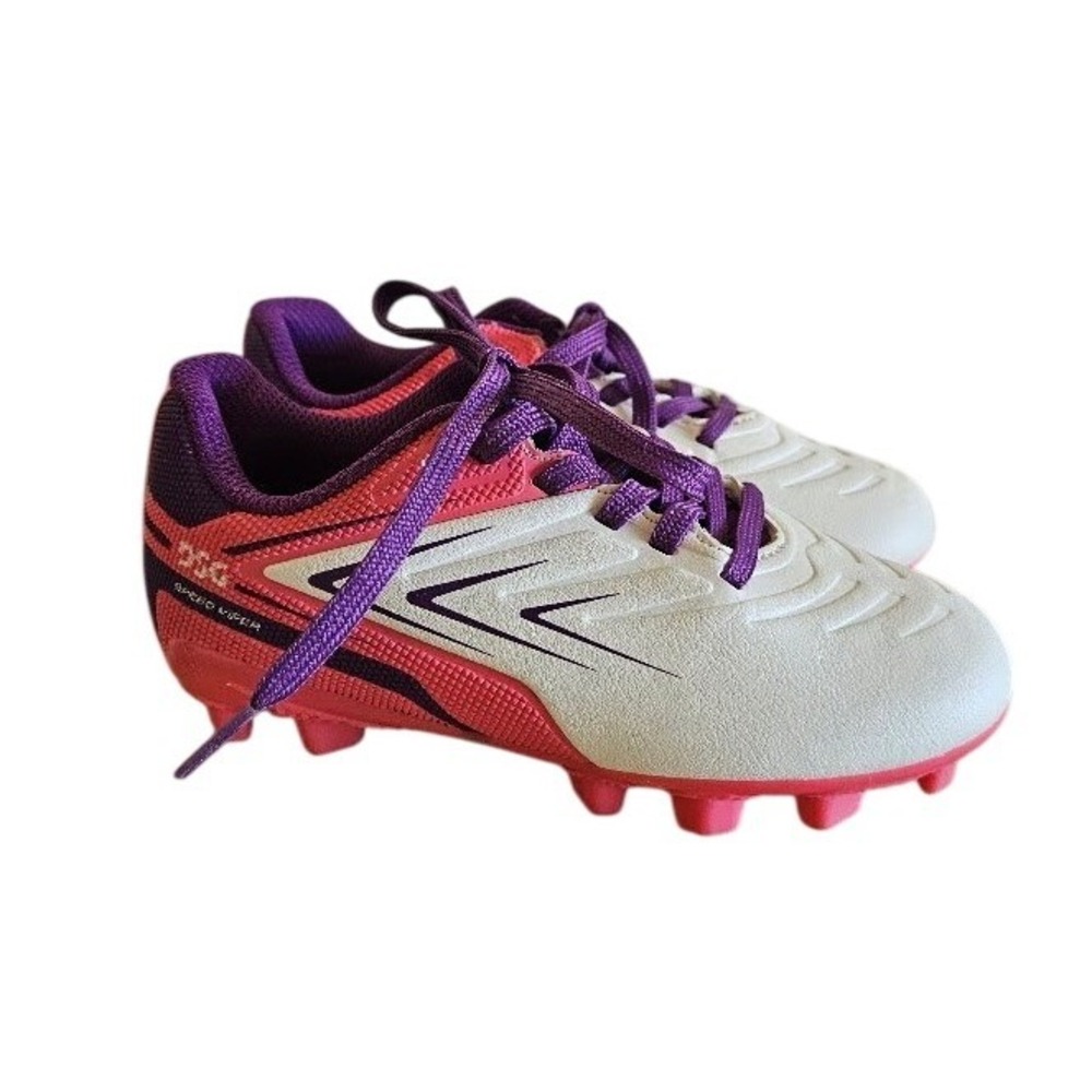 DSG Speedviper Youth Soccer Cleats White Pink Purple Girl Size 10K